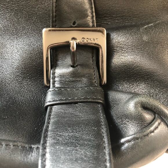 DKNY Leather Slim Backpack Black Tortoise EUC  90s Vintage main image 6